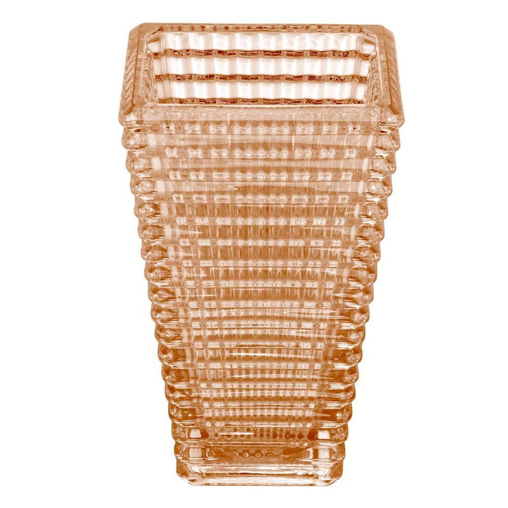 Detalhes do Vaso Wolff Maya de Cristal Âmbar 16,5cm x 12cm x 27,5cm