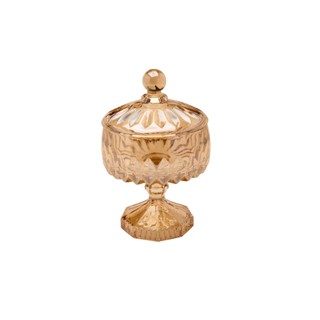 Potiche com Pé Wolff Louise de Cristal Âmbar 15,5 x 23cm em Oferta na Shopee