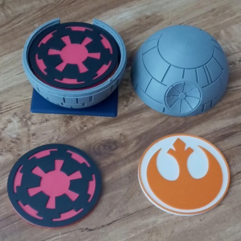 JOGO DE SUPORTE PORTA COPOS  STARWARS Barmat Para Mesa Bar Balcao Suor Chopp Whisky Cerveja Proteg