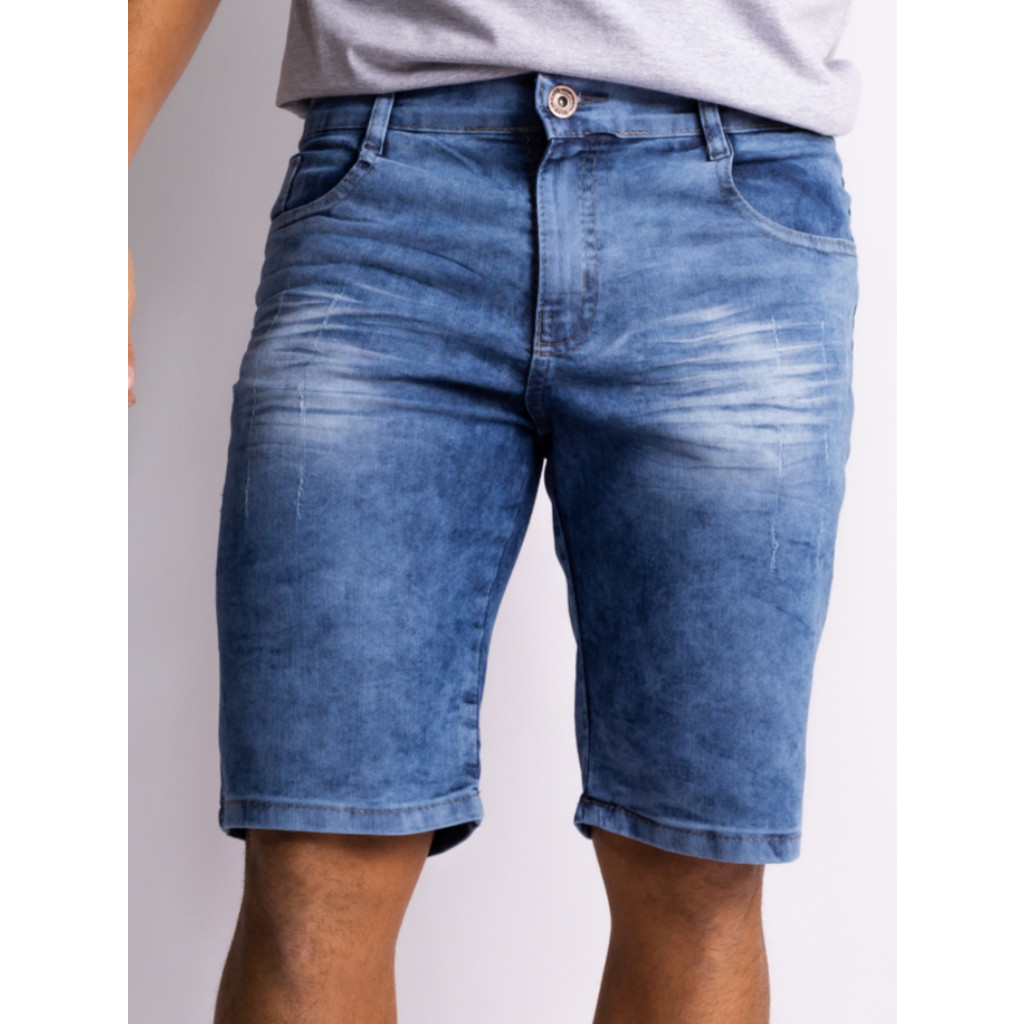 Bermuda Jeans Masculina lisa Elastano promocao Envio Hoje Mesmo