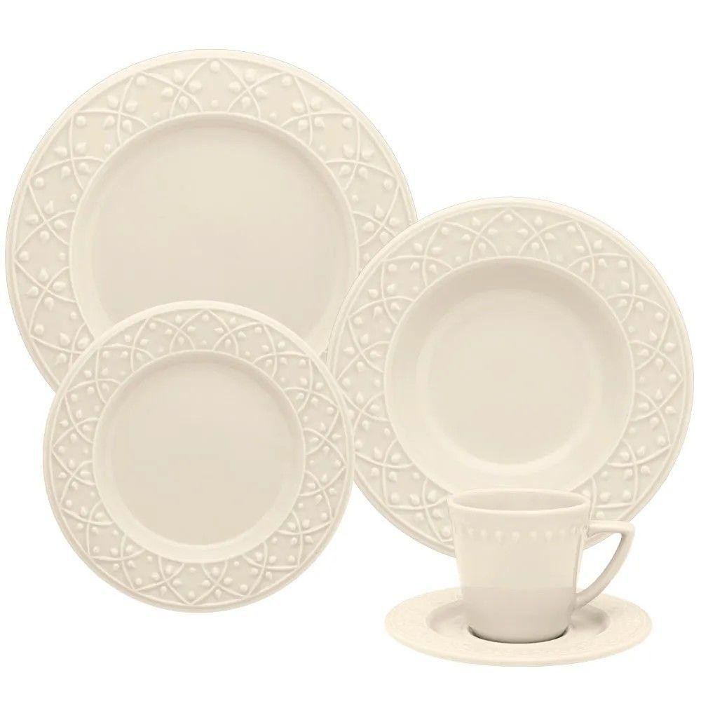 Aparelho De Jantar 30 Peças Mendi Marfim Oxford - Home & Living