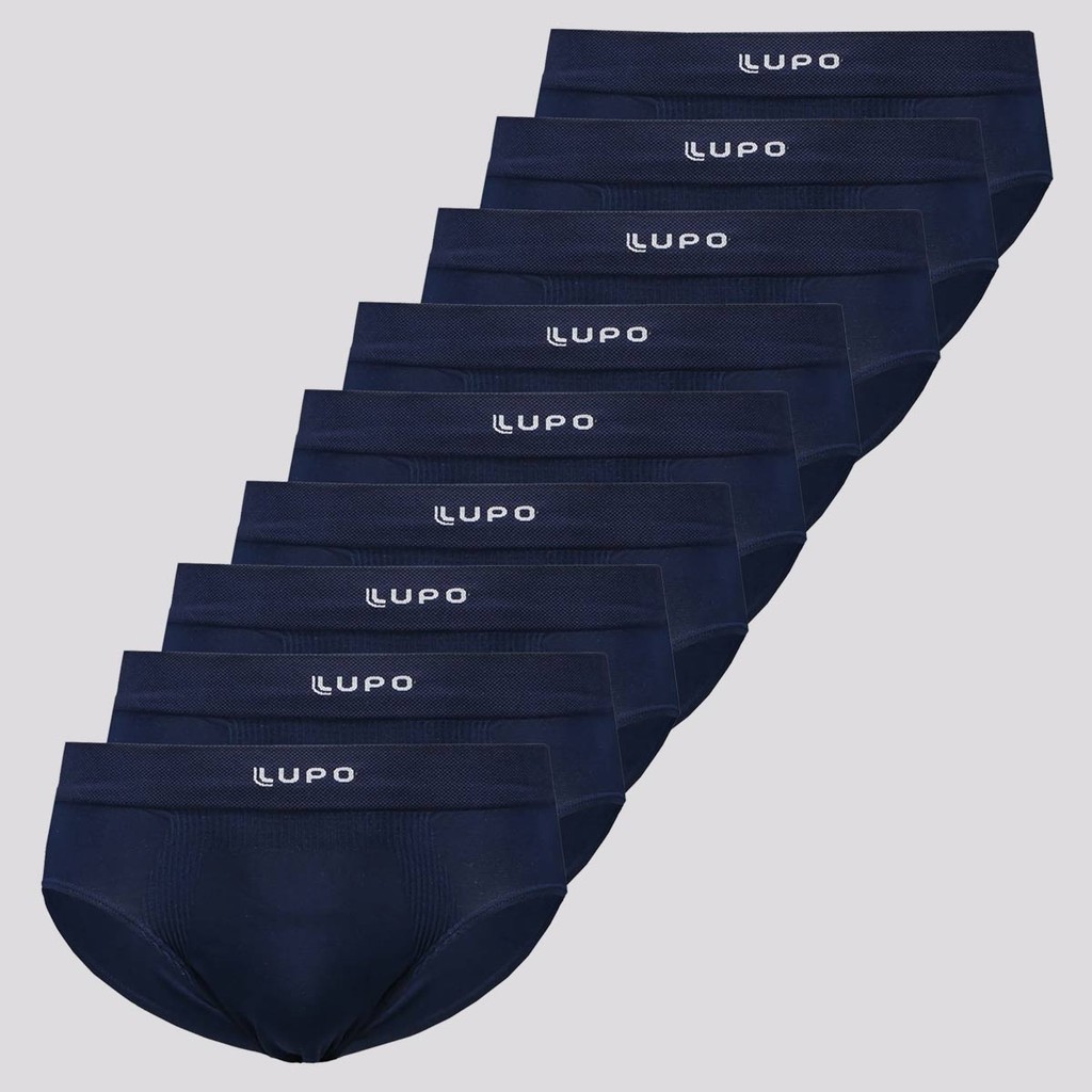 Kit 9 Cuecas Boxer Lupo Micromodal Marinho em Oferta na Shopee