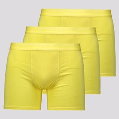 Kit 3 Cuecas Boxer Lupo Elastic Soft Amarela