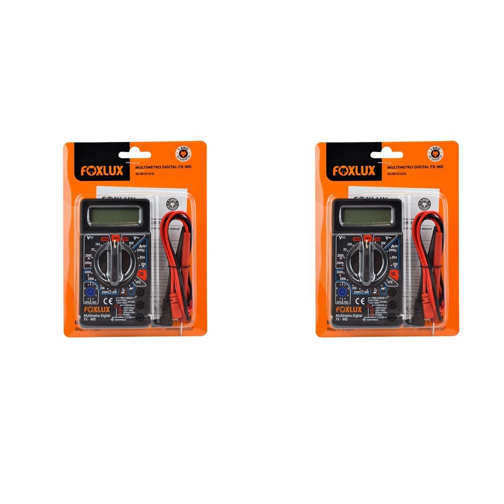 Kit 2 Multímetro Digital Foxlux com Teste Bipe | precisão, multifunções em Oferta na Shopee