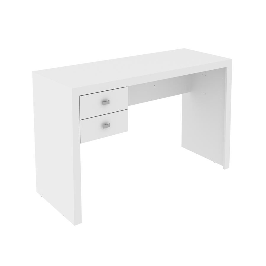 Escrivaninha Mesa Escritório Home Office 2 Gavetas Branca
