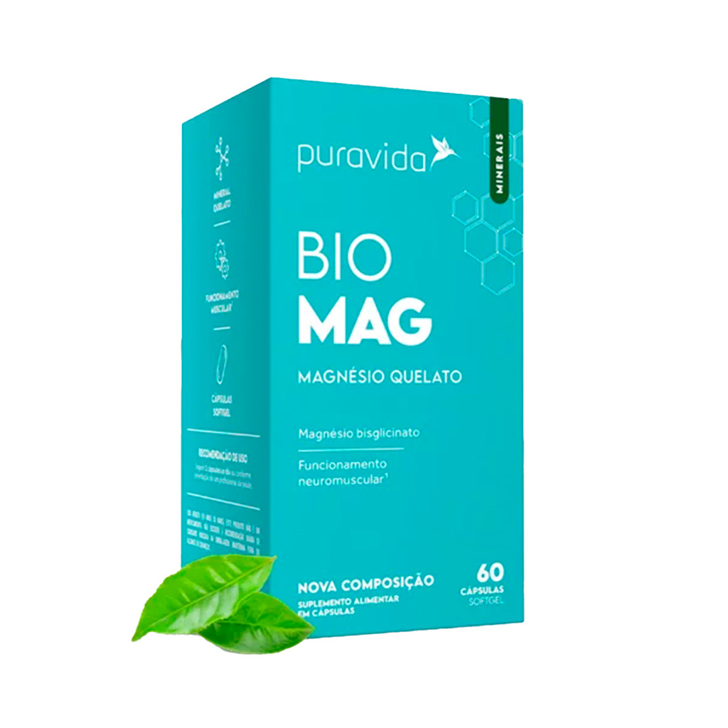 Magnésio Quelato - Bio Mag - 60 Cápsulas - Puravida em Oferta na Shopee