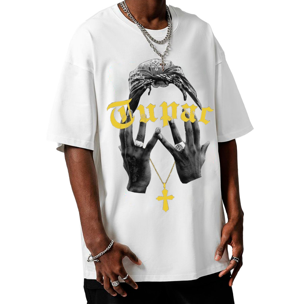 Camiseta Oversized Streetwear Masculina Feminina camisa 100% Algodão Rapper 90´S Tupac Shakur Lançamento