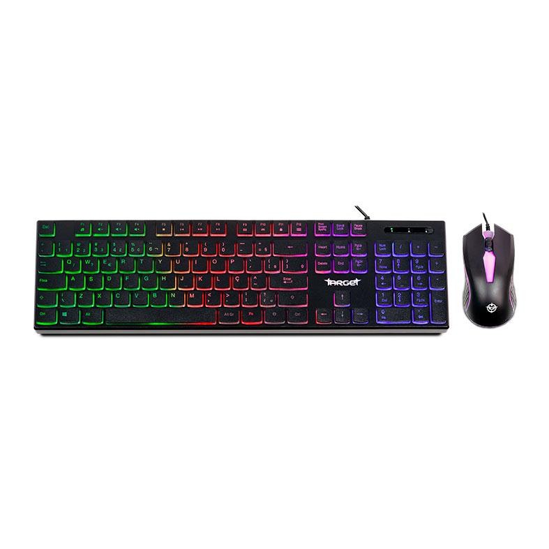 Kit Teclado e Mouse TGT Leopard 2, Rainbow, 1200 DPI, ABNT2, Preto, TGT-LP2-RBW01