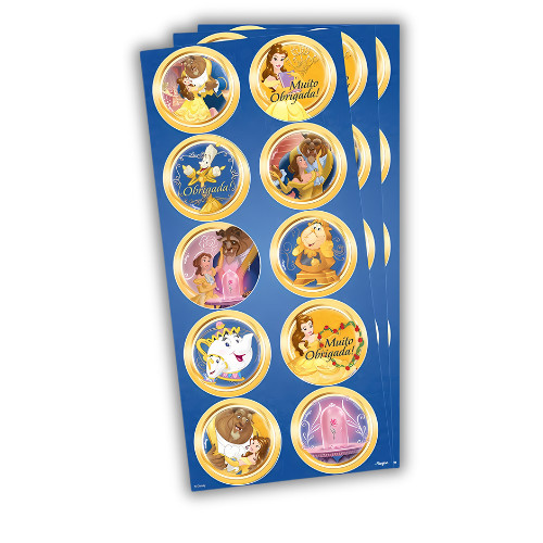 30 ~150 ADESIVO  BELA E A FERA REDONDO Regina