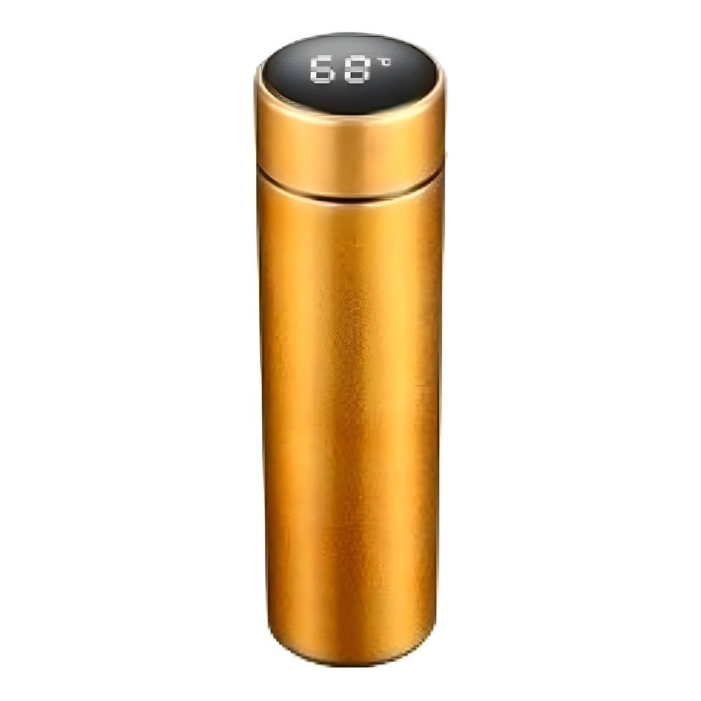 Garrafa Display Térmica Aço Inox Sensor Digital Cor Dourado