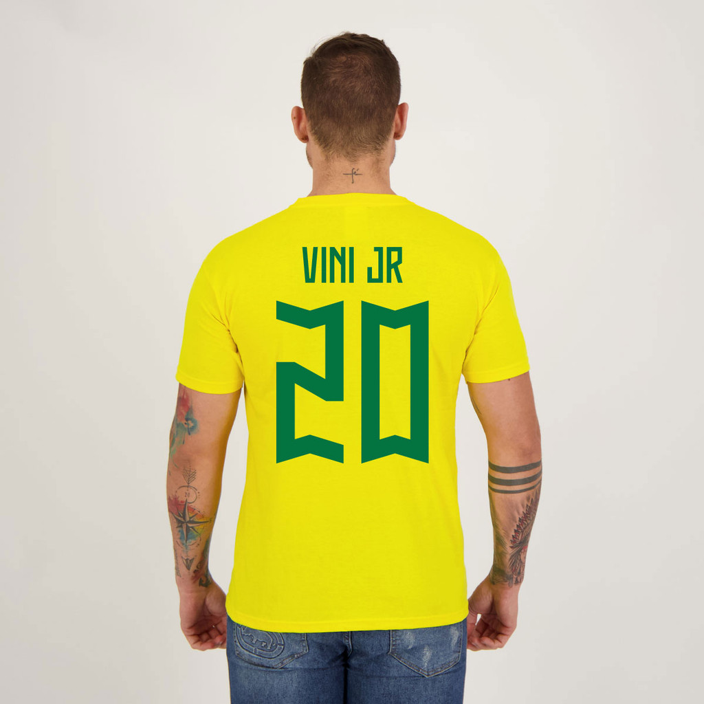 Camisa Brasil 20 Vini Jr Amarela em Oferta na Shopee