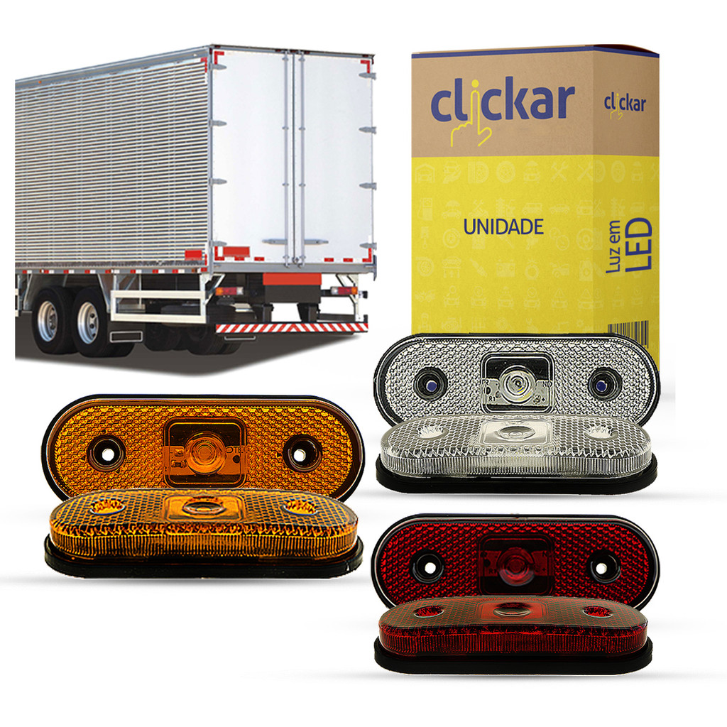 Lanterna Lateral Delimitadora LED Sem Suporte Universal Caminhão Carreta Facchini Guerra Rodotecnica Randon