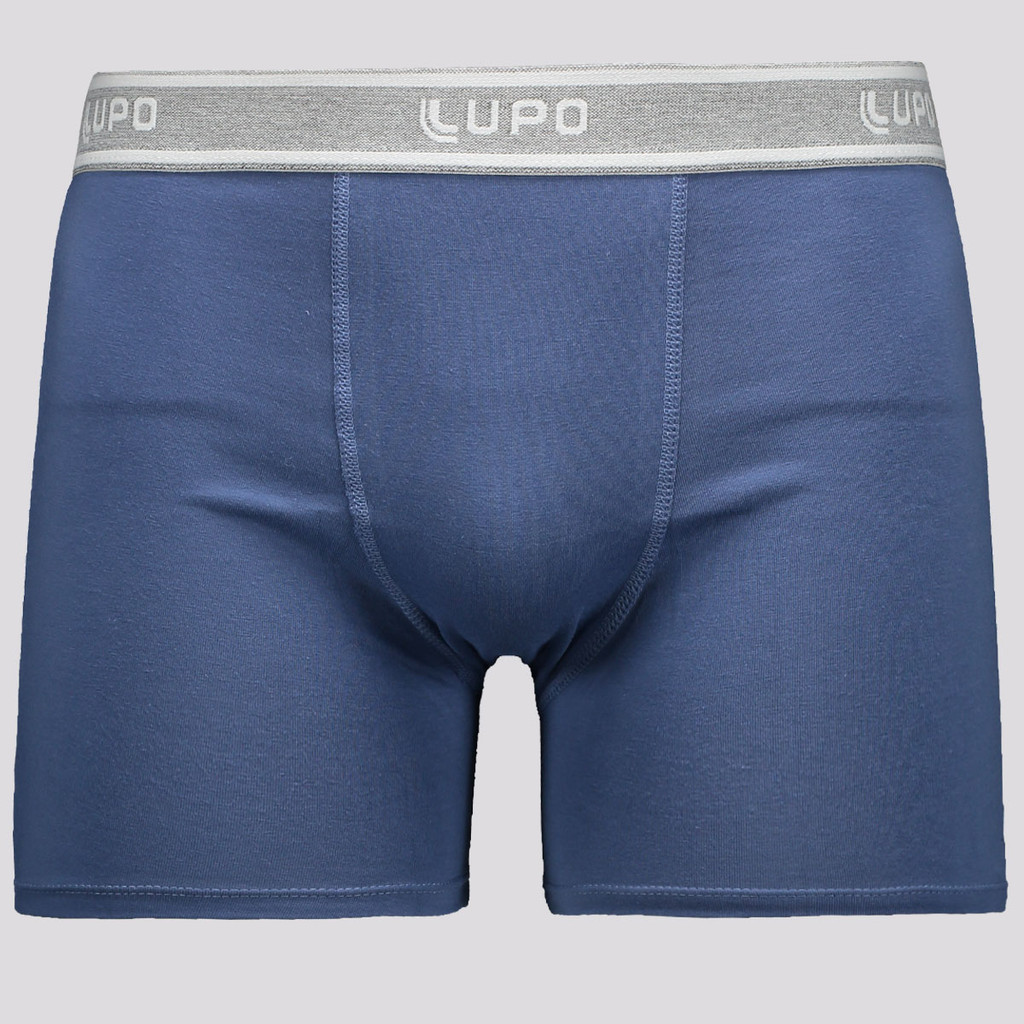 Cueca Boxer Lupo Algodão com Elastano Azul em Oferta na Shopee