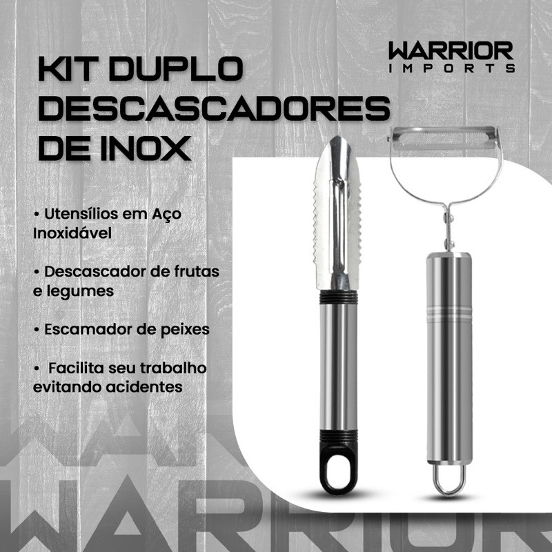 Kit Descascadores  Duplo de INOX para Legumes e Frutas