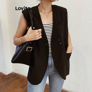Lovito Blusa elegante com bolso e botão liso para mulheres L87ED019(Multicolorido) em Oferta na Shopee