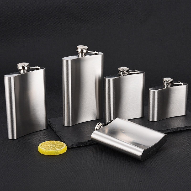 Cantil de bolso em aço inox 9 oz Porta Bebidas Whisky Vodka Rum  207ml.230ml.270ml