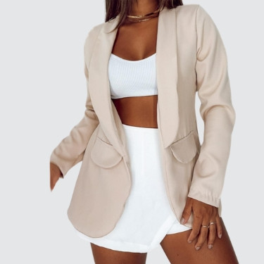 Blazer C/ Gola Cumprida Luxo Alfaiataria Tendencia