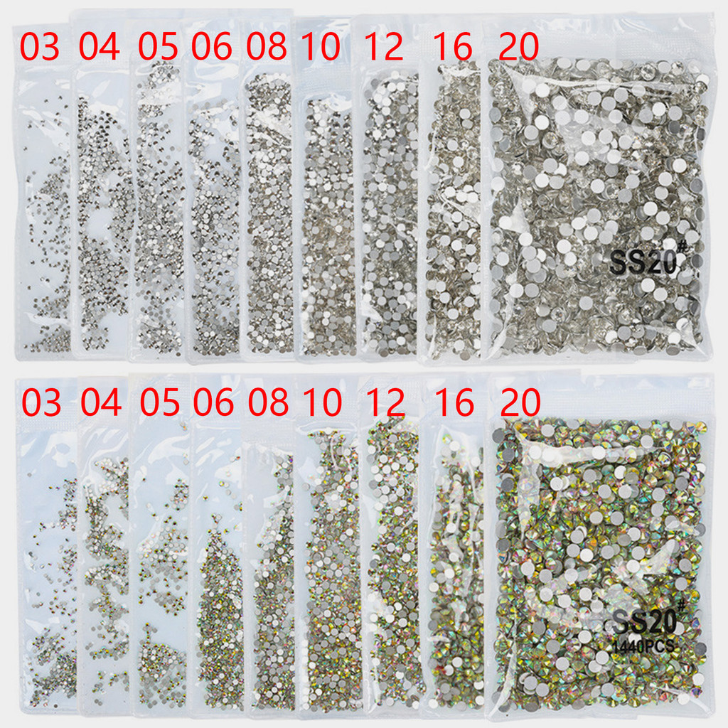 1440pç Strass Cristal Arte Unha Decoração Nail Art Cor AB FURTA Transparente em Oferta na Shopee