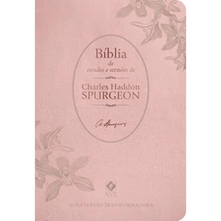 Biblia de Estudo e Sermões Spurgeon | NVT | Luxo | Rosé