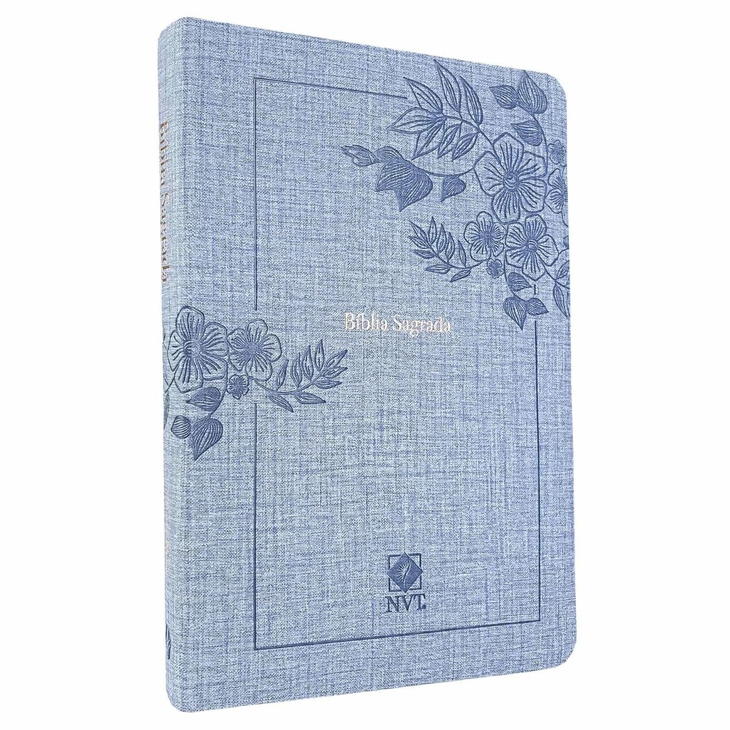 Bíblia Sagrada NVT | Letra Normal | Luxo | Azul Claro em Oferta na Shopee