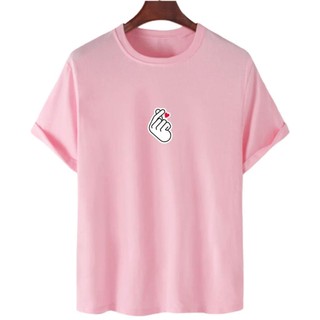 Camiseta Básica Masculina Slim T-SHIRT Algodão Coração Coreano