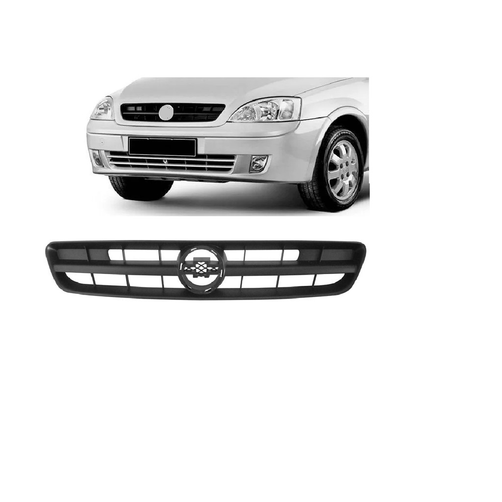 Grade Central Radiador Montana 2003 a 2010 Corsa 2003 a 2010 Preta Sem Emblema