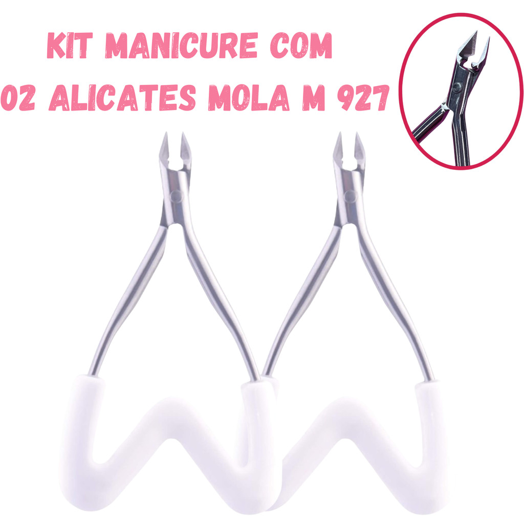 Kit com 02 Alicates de Cutícula para Cabo Médio Mola M Delicate Modelo 927 em Oferta na Shopee