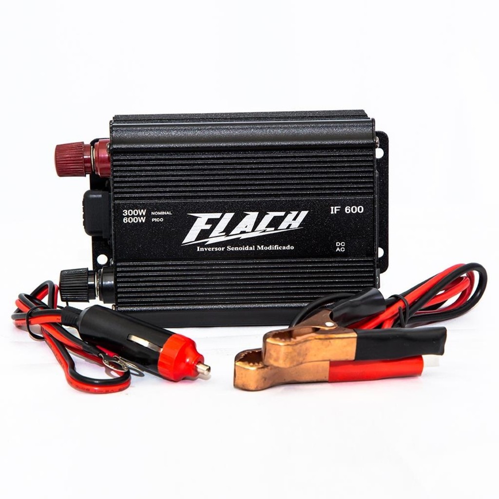 Inversor 600W Pico/ 300W Nominal 12V/127V Com Proteção