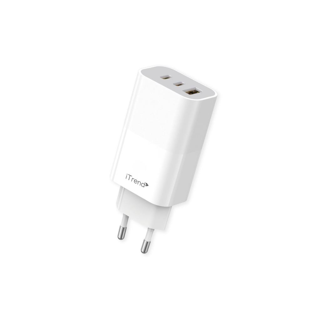 Carregador De Parede ITrend USB-A + USB-C 67W Quick Charge 3.0 PD Macbook/IOS/Android Branco em Oferta na Shopee
