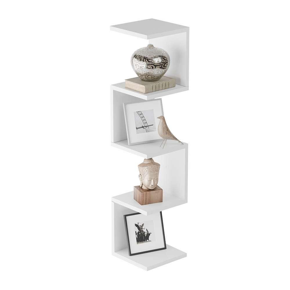 Prateleira de Canto Lyra 4 Nichos Decorativos Branco para Sala Quarto Livros — imagem 2 de 2