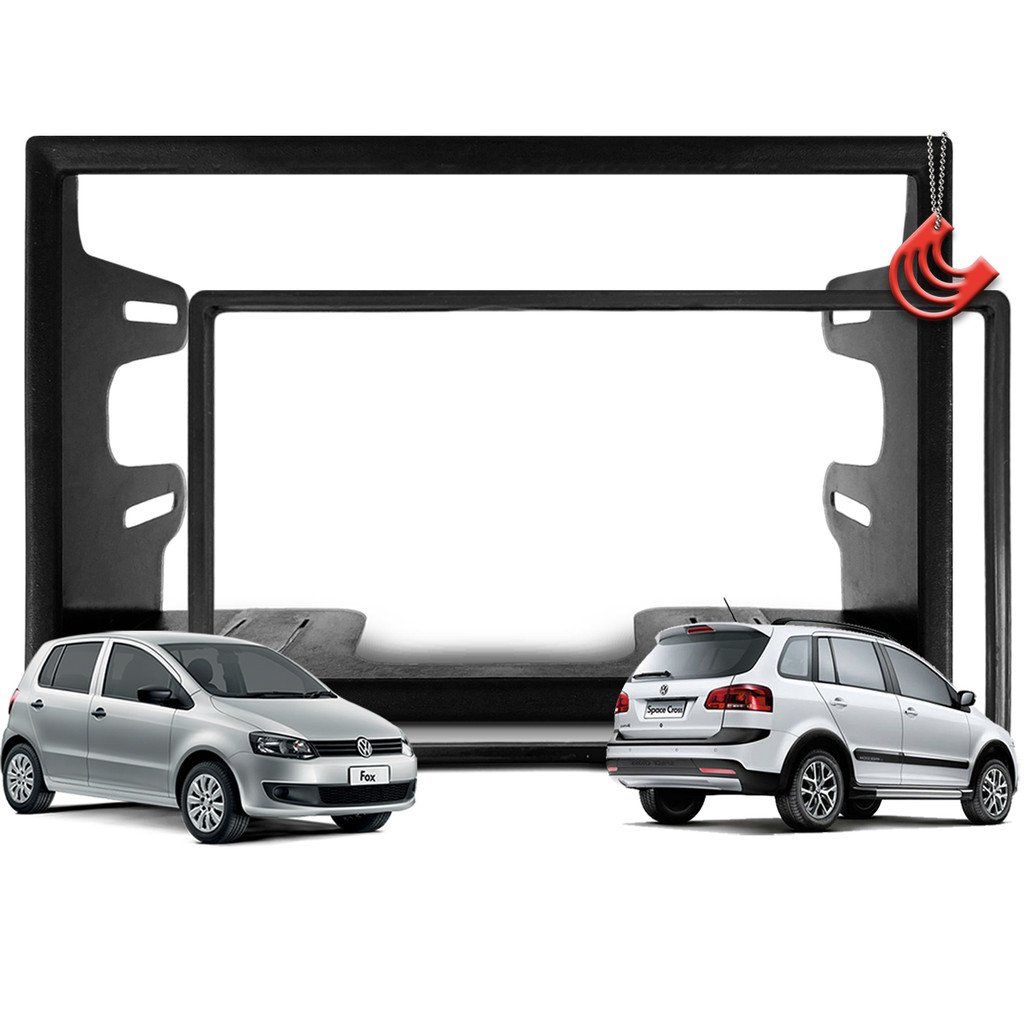 Moldura Painel 2 Din Central Multimidia Dvd Mp5 Padrão Japonês - Volkswagen VW Fox 10/14 G2 Crossfox