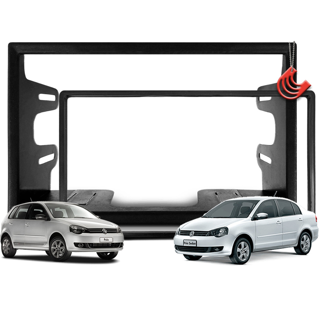 Moldura Painel 2 Din Central Multimidia Dvd Mp5 Padrão Chinês Volkswagen VW Polo 02/14 Hatch e Sedan em Oferta na Shopee