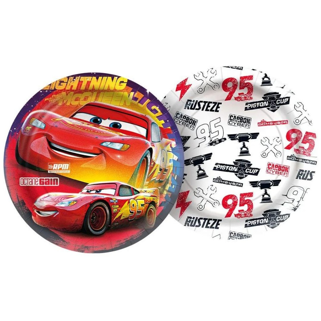 Detalhes do Kit Festa CARROS DISNEY 16 Pratos + 16 Copos Descartável 180 Ml Papel - REGINA