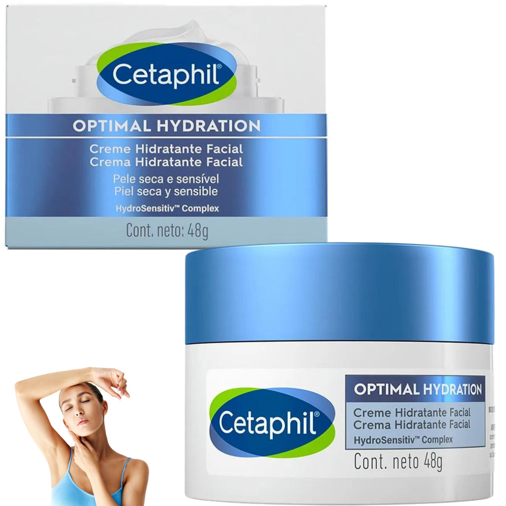 Cetaphil Creme Hidratante Facial Hydration Optimal Sensitiv Pele Iluminada Macia Firme Hidratação