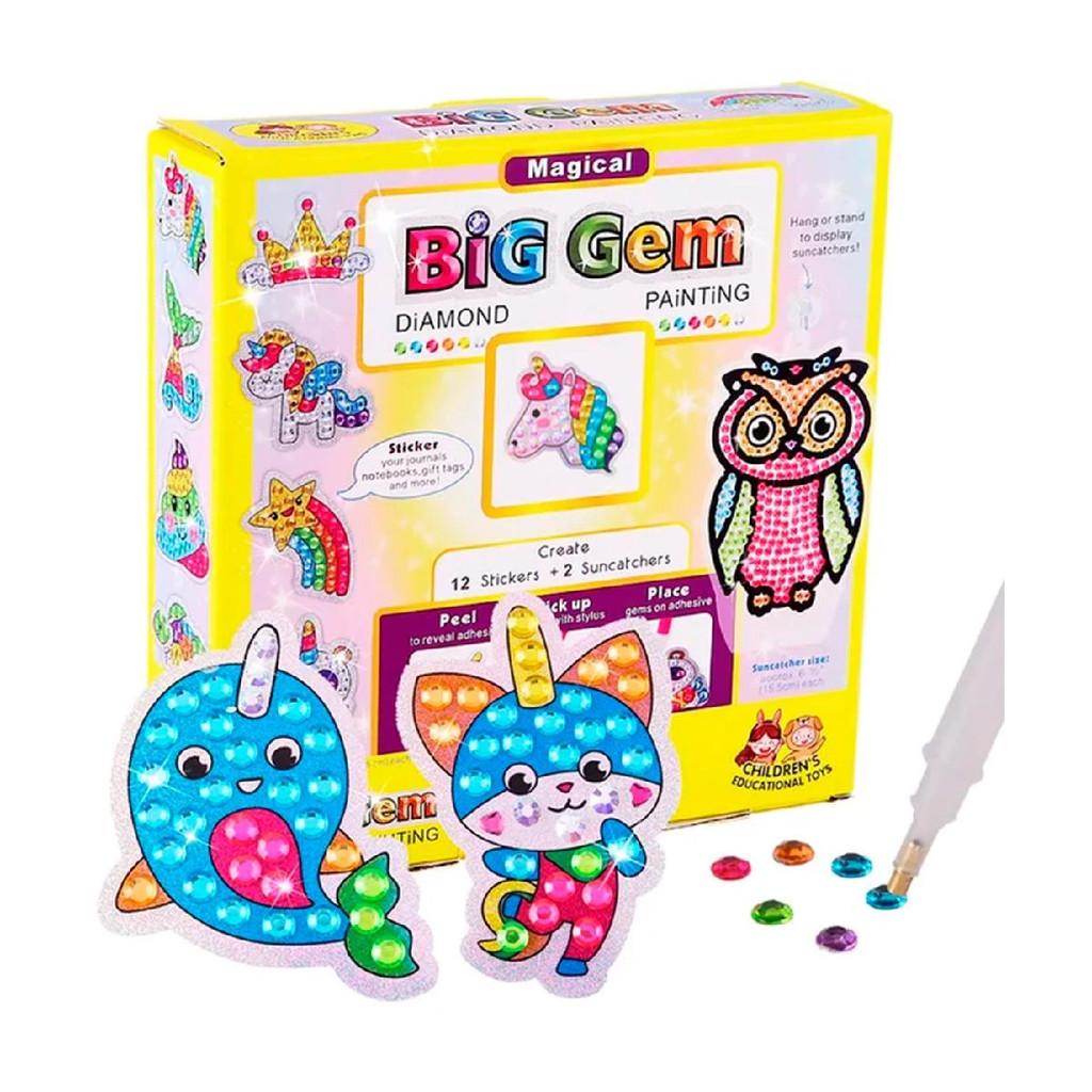 Kit Pintura Diamante Big Gem Colorir Aplique Strass 1000+ Pedrinhas em Oferta na Shopee