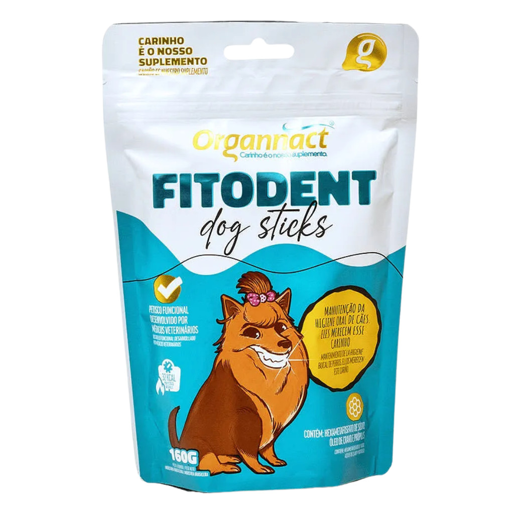 Petisco Fitodent DOG Sticks P/ Cães 160g - Organnact em Oferta na Shopee