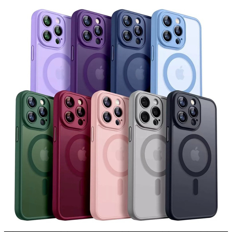 Capa Magnética Luxuosa Fosca Translúcida À Prova De Choque Para iPhone 16 15 14 13 12 11 Pro Max em Oferta na Shopee