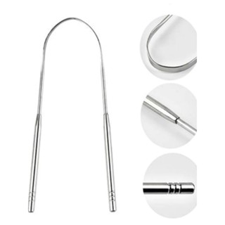 Kit 1/2/3 Limpador de Lingua Removedor Aço Inox mal hálito Qiuimport em Oferta na Shopee
