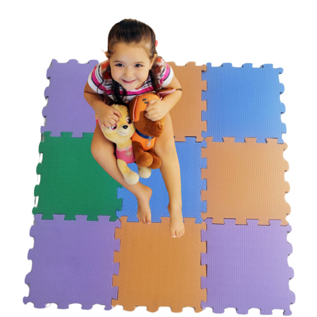 Tapete Tatame Liso Colorido Infantil em Eva 9 Peças em Oferta na Shopee