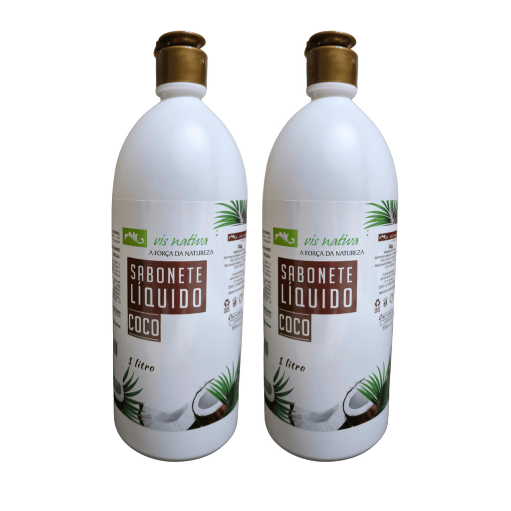 Kit 2 Sabonetes Líquidos Coco Vis Nativa 1L | Limpeza, Hidratação Profunda e Perfume Tropical Diário