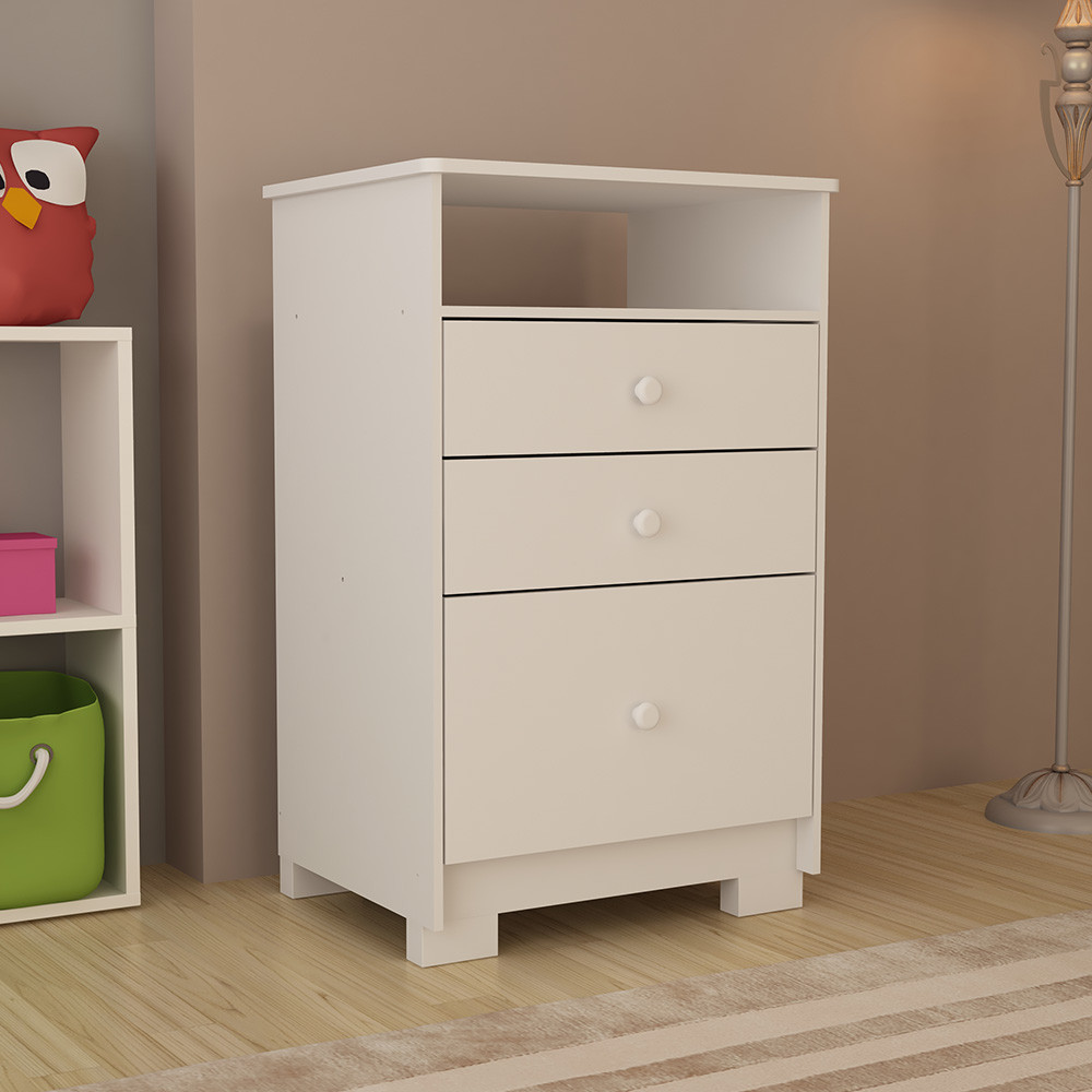 Cômoda Infantil Tuboarte Magia 100% MDF 3 Gavetas e kit de Pés em Oferta na Shopee