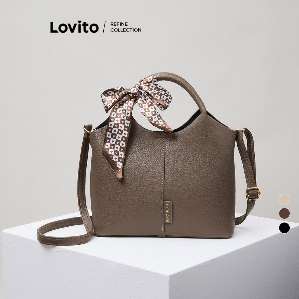 (Lovito Refine) Casual Simples Balde Bolsa Bolsas Elegantes Ombro Crossbody Bolsa De Ombro Para Mulheres LFA53169 - Women Bags