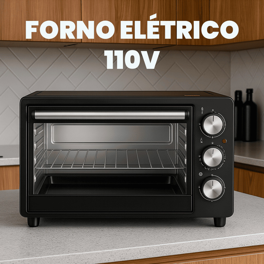 Forno Elétrico Bak 21 Litros 110v ou 220v Bancada Master Cozinheiro  Compacto  Timer Desligamento