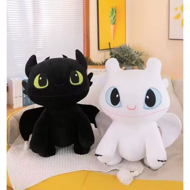 Kit 2 Pelúcia Banguela 30cm Presente Como Treinar Seu Dragão Fúria da Noite Antialérgico Macio Filme