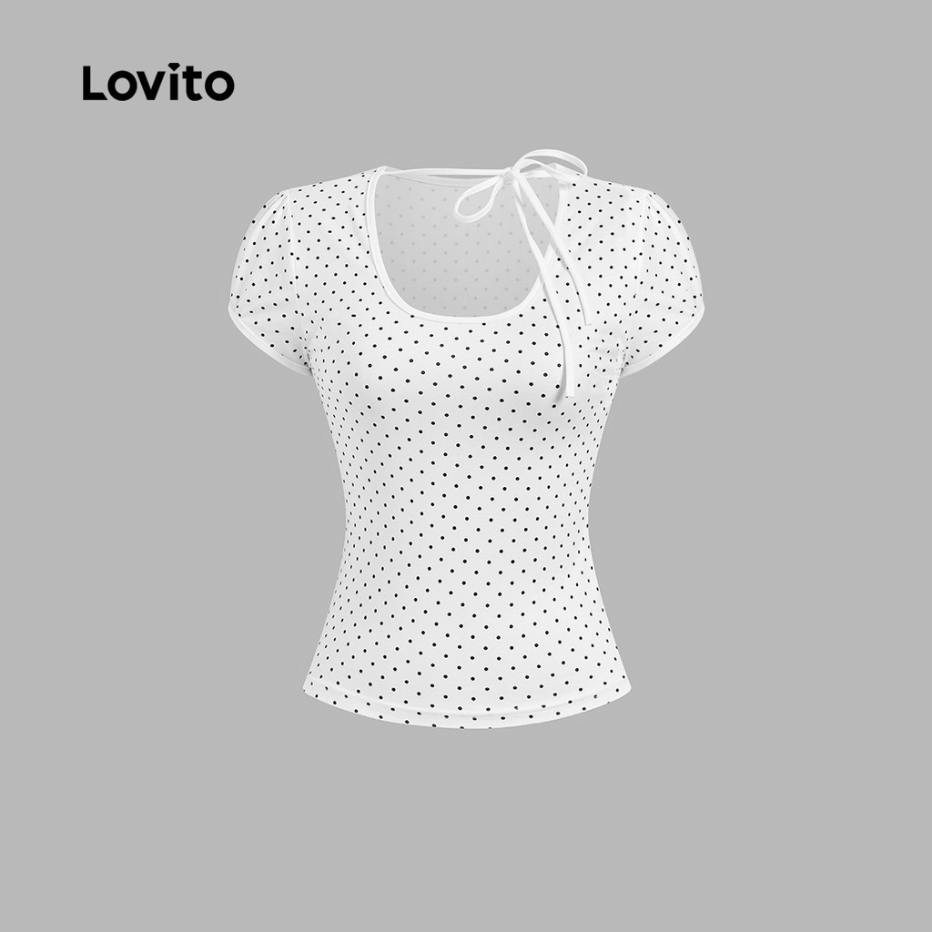 Detalhes do Lovito -  Camisa Casual com Fivelas  Camisa Branca de Primavera/verão Macia e Confortável para mulheres L139AD215