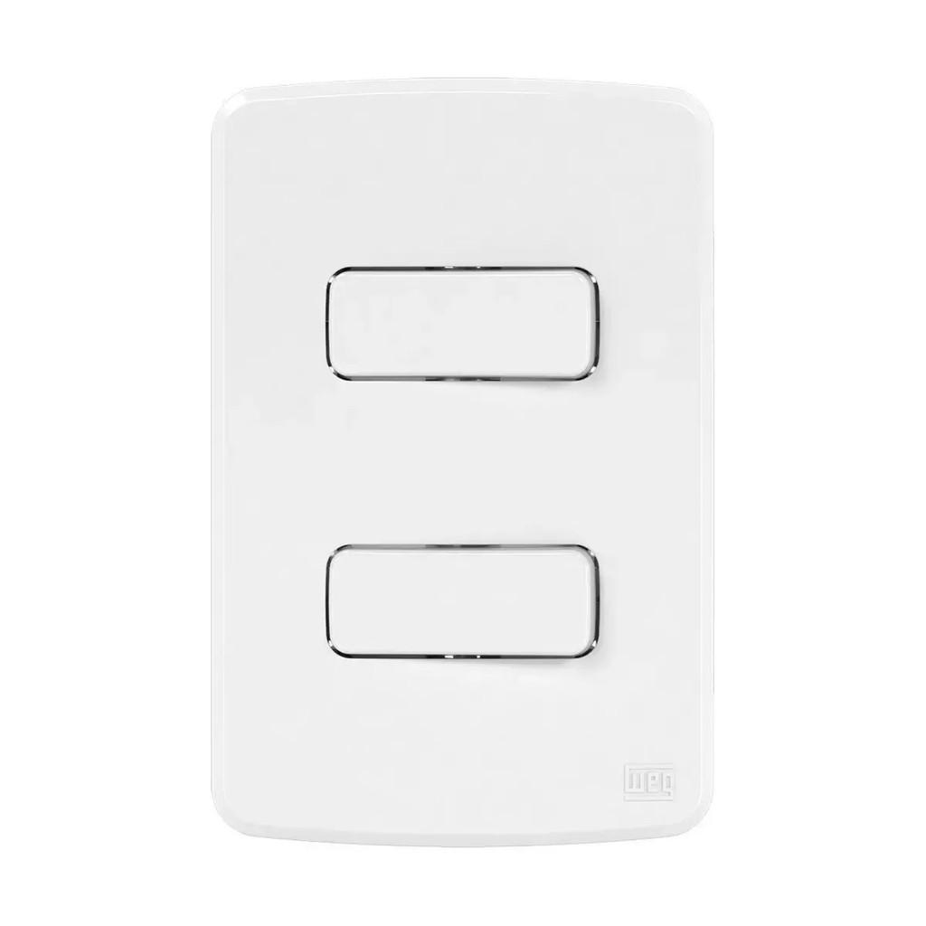 Conjunto 2 Interruptores Paralelo 10A com Placa 4x2 e Suporte Compose WEG Interruptor Paralelo Duplo