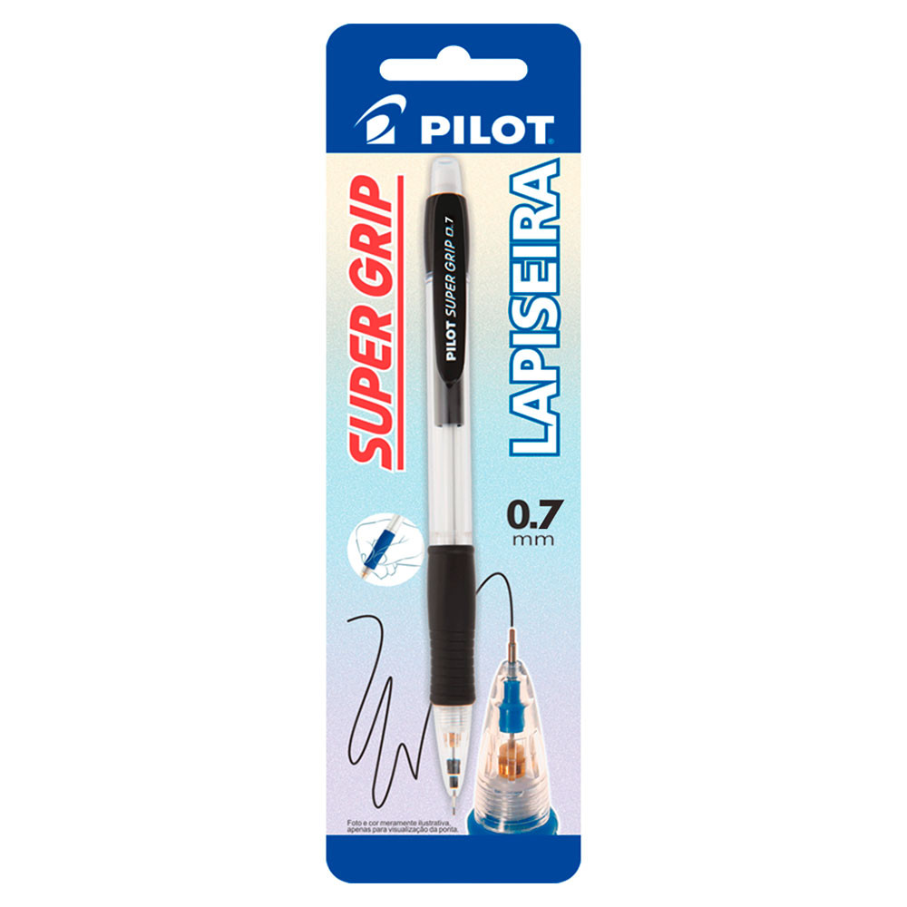 Lapiseira 0.7mm Super Grip Preta H-187 SL com 1 unidade Pilot