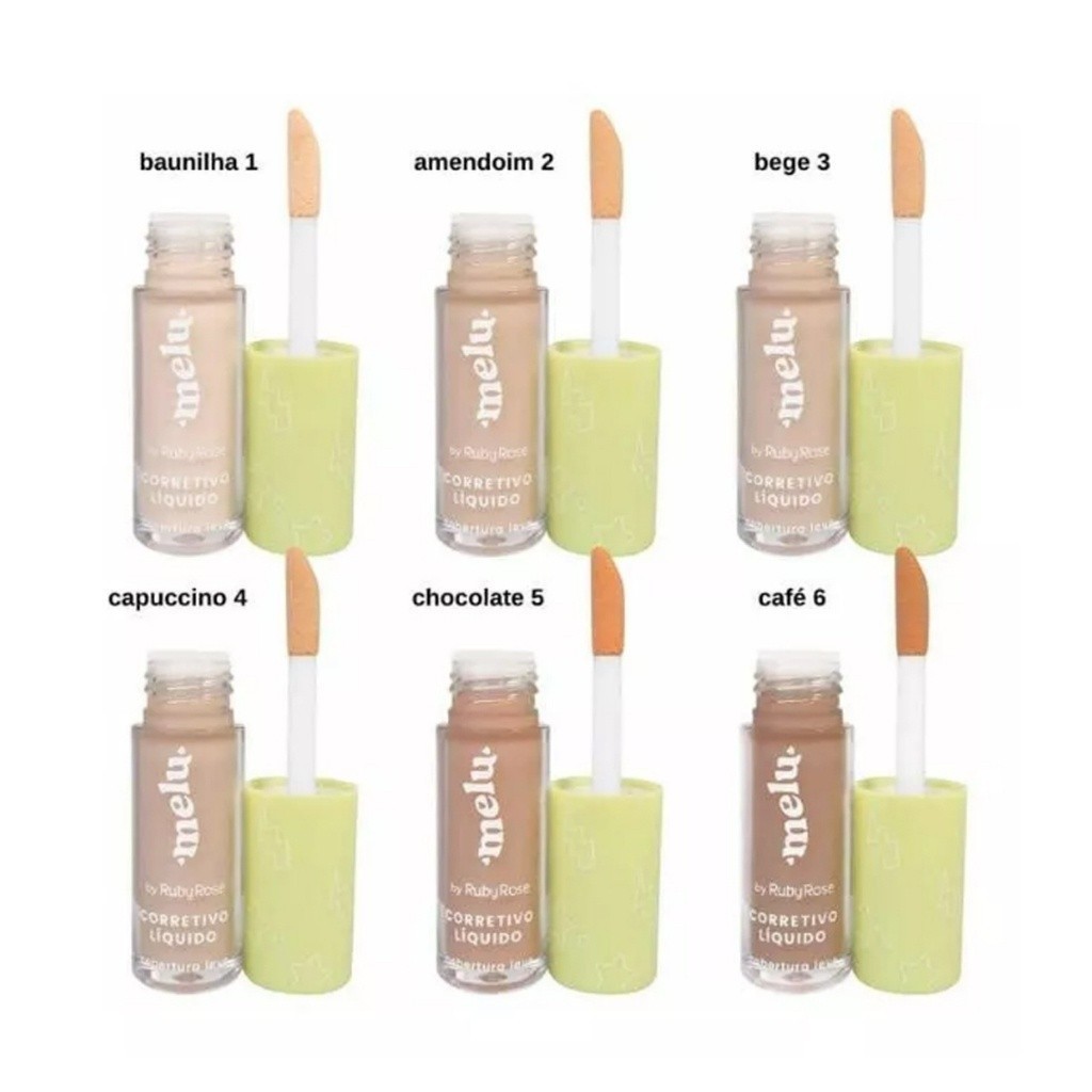 Corretivo Líquido Cobertura Leve Melu by Ruby Rose HB-8104 Fashion em Oferta na Shopee