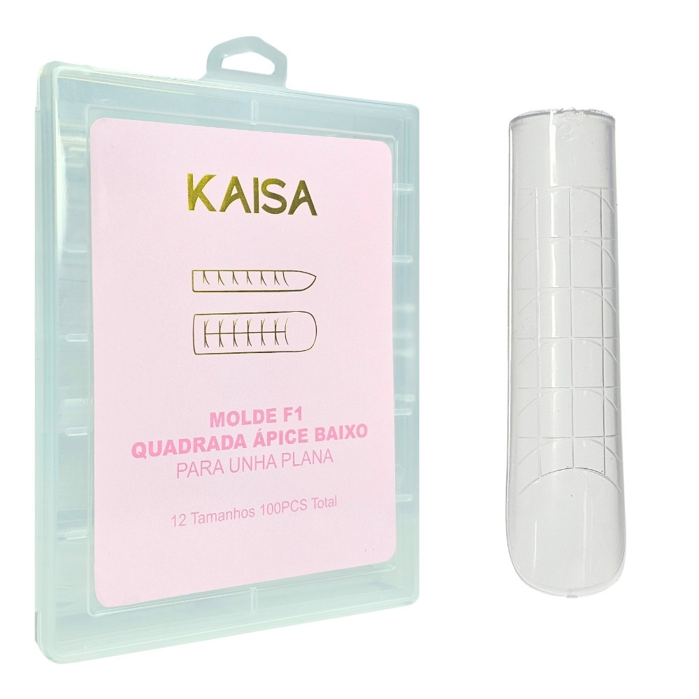 Molde F1 Quadrada Ápice Baixo - Kaisa - Para Unha Plana 100 Pcs