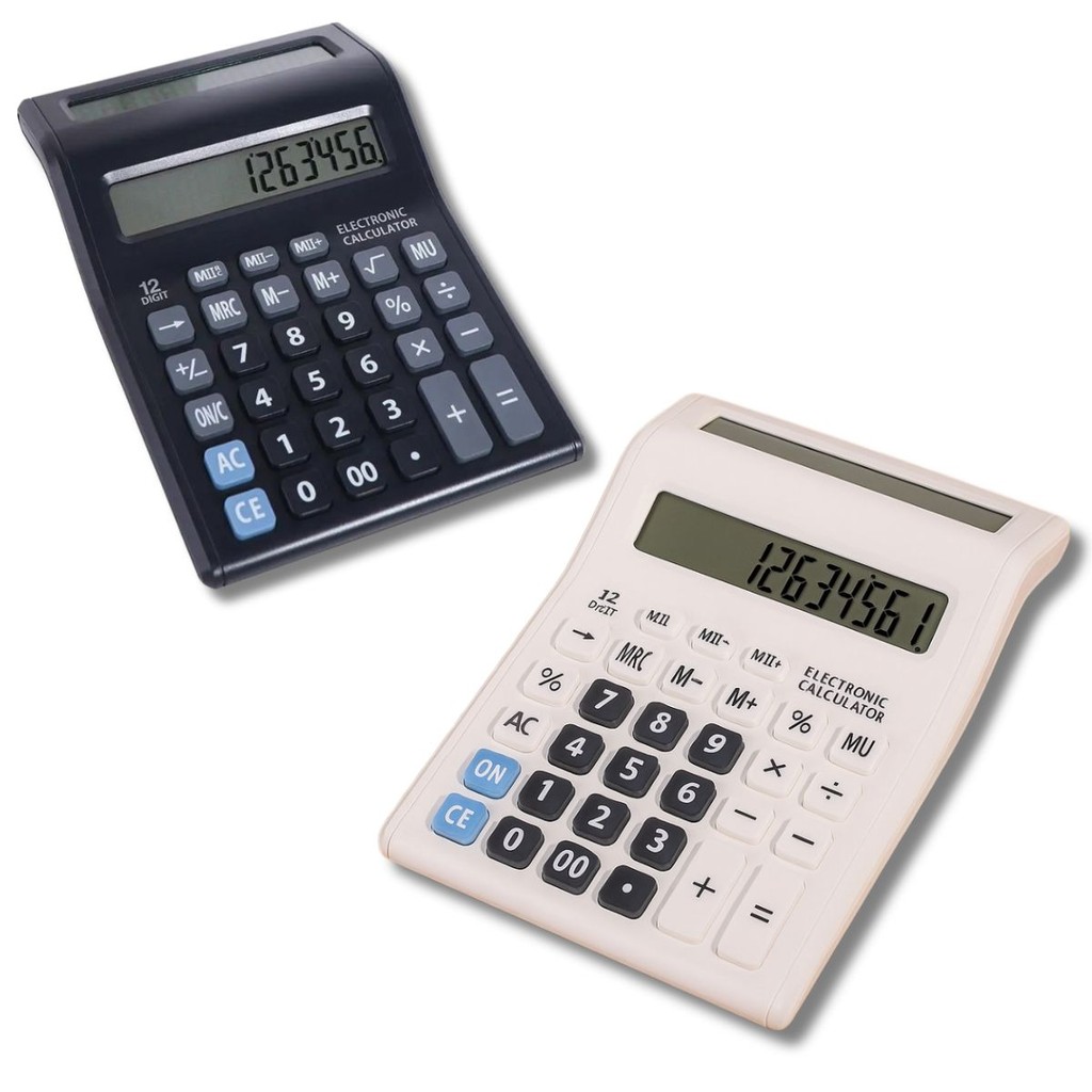 Calculadora Mesa Visor Grande Duplo – 12 Dígitos Ideal para Contabilidade